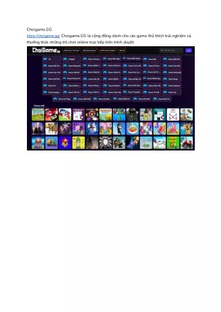 choigame gg https choigame gg choigame