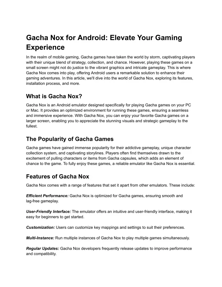 gacha nox for android elevate your gaming
