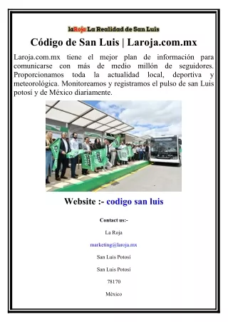 Código de San Luis | Laroja.com.mx
