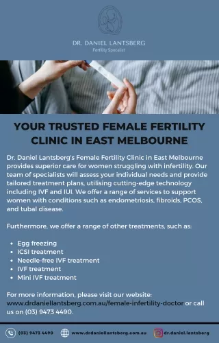 Your Trusted Female Fertility Clinic in East Melbourne