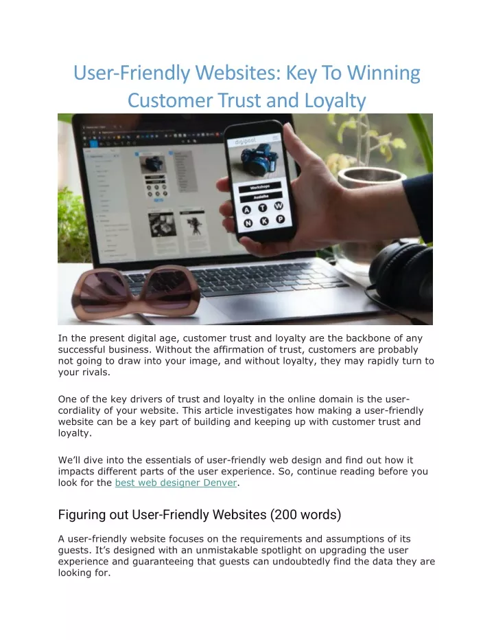 user friendly websites key to winning customer