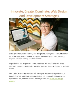 innovate create dominate web design