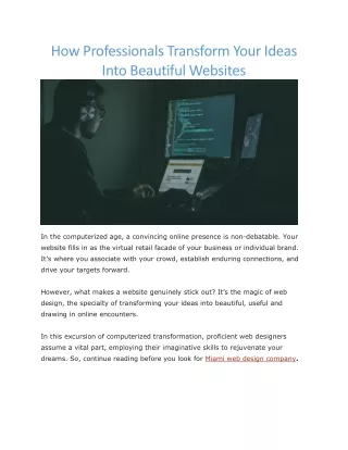 how professionals transform your ideas into