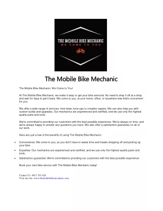 The Mobile Bike Mechanic
