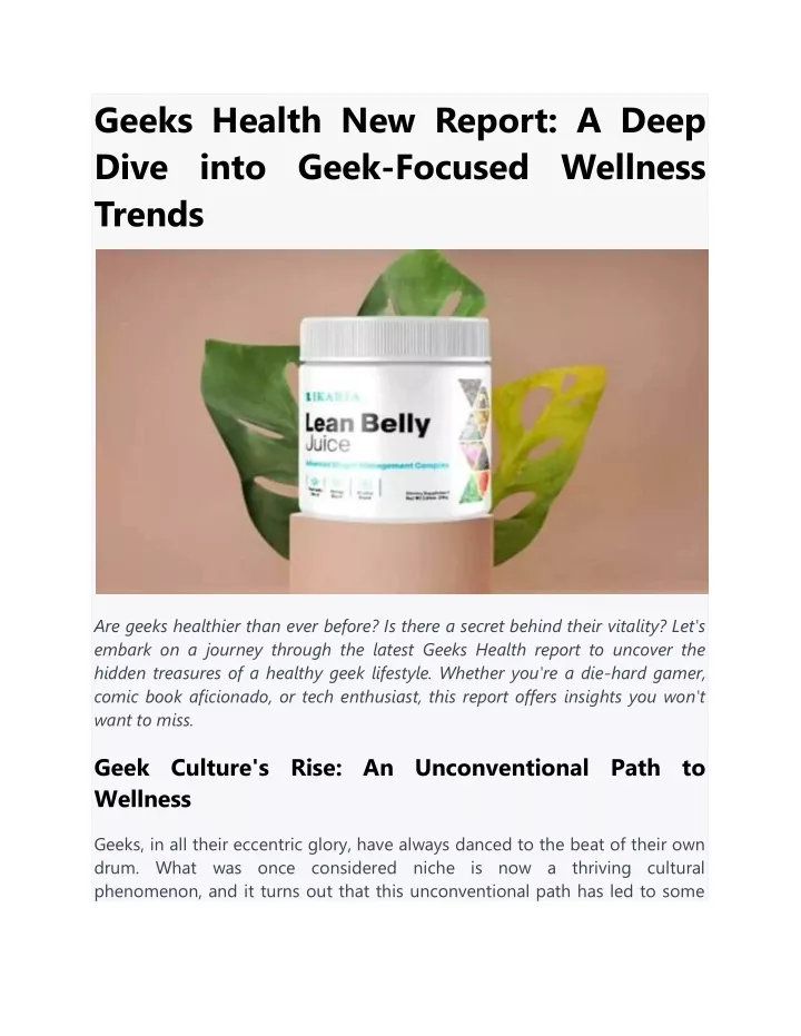 geeks health new report a deep dive into geek