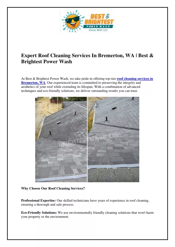 expert roof cleaning services in bremerton