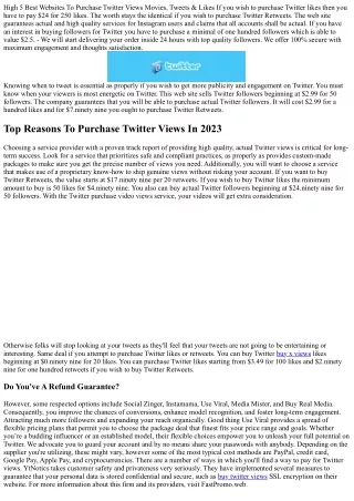 high 5 best websites to purchase twitter views