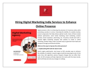 Hiring Digital Marketing India Services to Enhance Online Presence