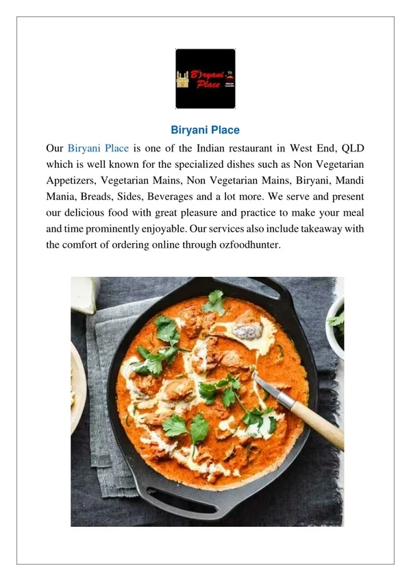 Extra 15% offer at Biryani Place West End - Order Now!!