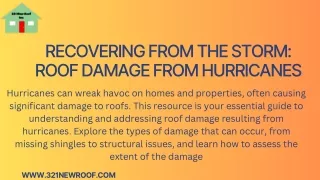 Recovering from the Storm Roof Damage from Hurricanes