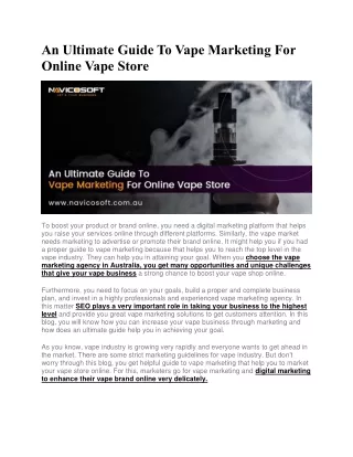 An Ultimate Guide To Vape Marketing For Online Vape Store