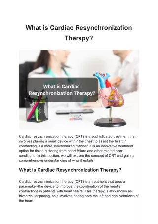 What is Cardiac Resynchronization Therapy_