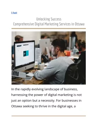 Unlocking Success  Comprehensive Digital Marketing Services in Ottawa