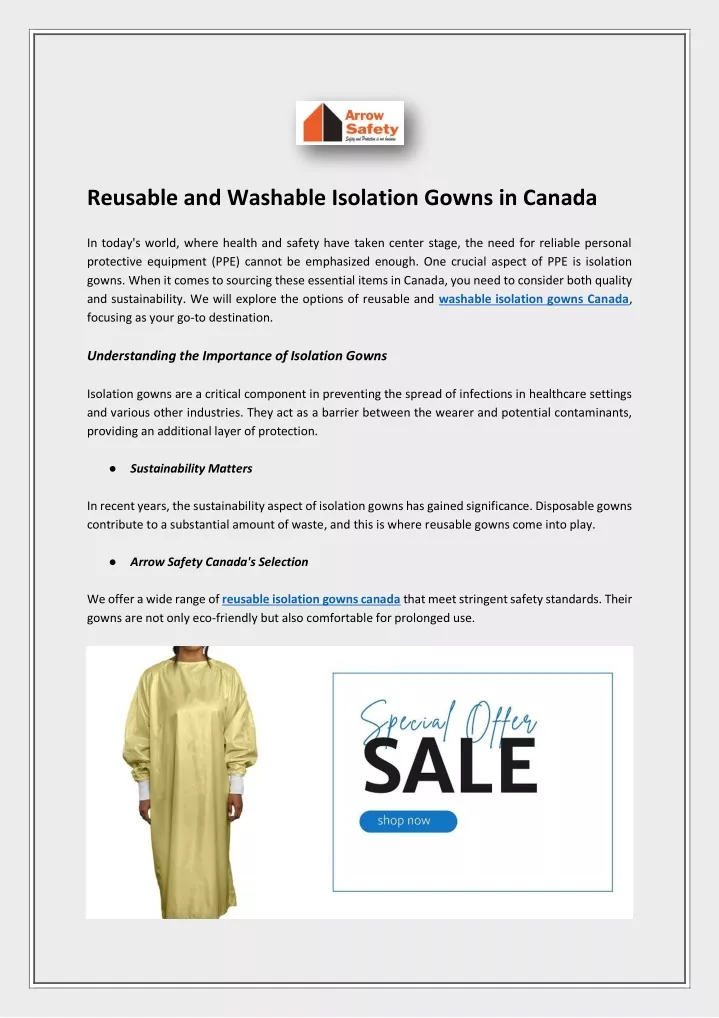 reusable and washable isolation gowns in canada