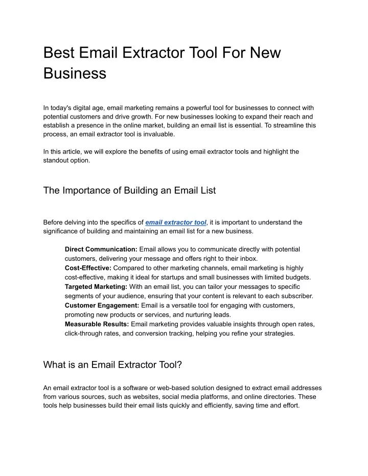 best email extractor tool for new business