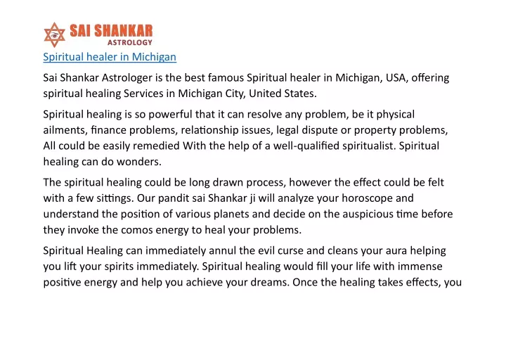 spiritual healer in michigan