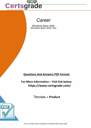 Wonderlic-Basic-Skills Free Demo Career Exams Pdf Dumps Questions and answers