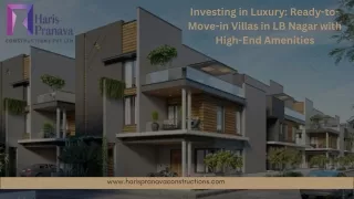 Investing in Luxury Ready-to-Move-in Villas in LB Nagar with High-End Amenities