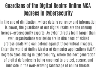 guardians of the digital realm online mca degrees