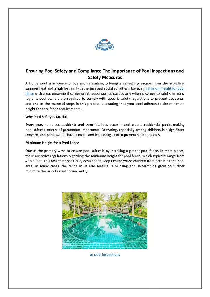 ensuring pool safety and compliance