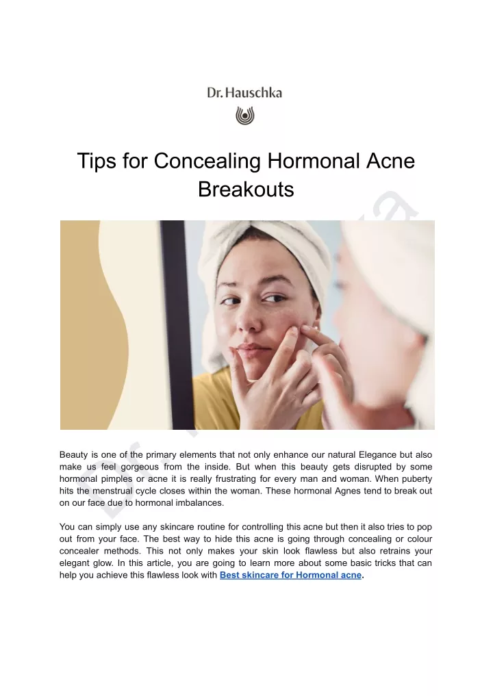 tips for concealing hormonal acne breakouts