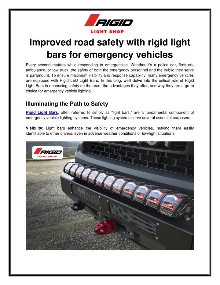 improved road safety with rigid light bars