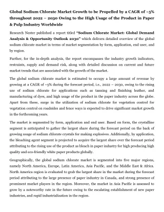 global sodium chlorate market growth