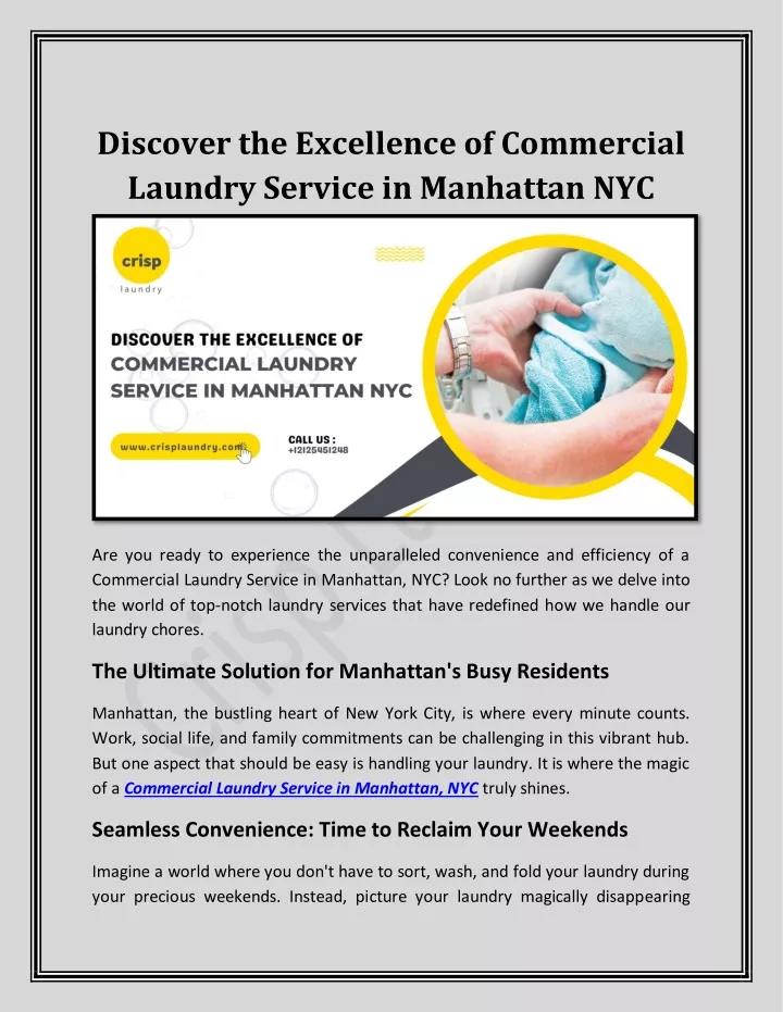 discover the excellence of commercial laundry