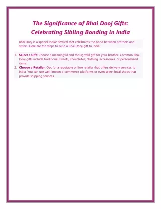 The Significance of Bhai Dooj Gifts Celebrating Sibling Bonding in India