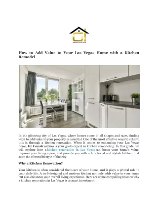 How to Add Value to Your Las Vegas Home with a Kitchen Remodel