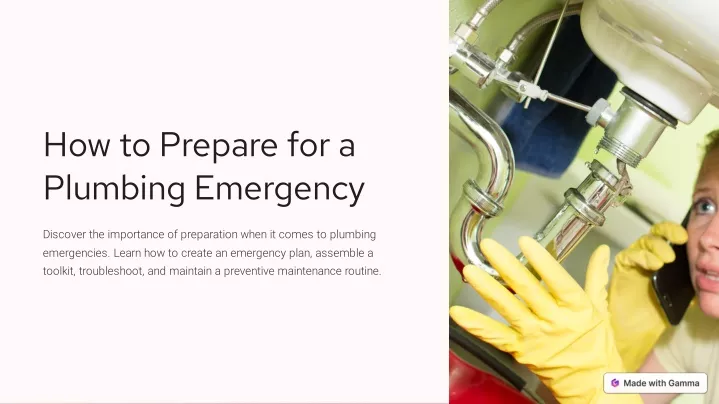 how to prepare for a plumbing emergency