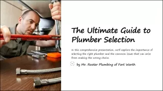 The Ultimate Guide to Plumber Selection
