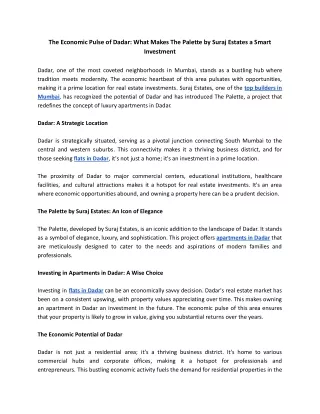 The Economic Pulse of Dadar_ What Makes The Palette a Smart Investment