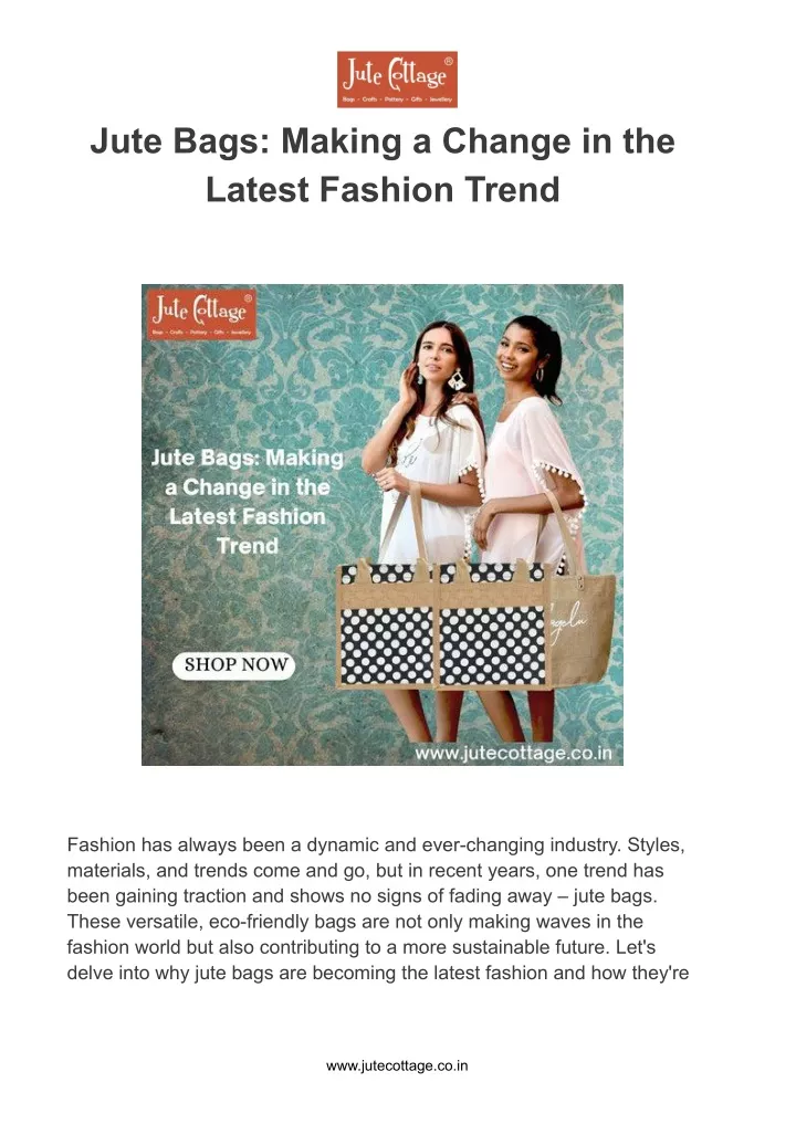 jute bags making a change in the latest fashion
