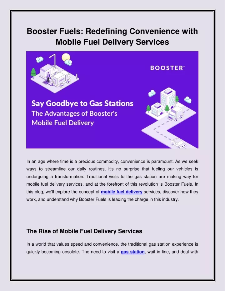 booster fuels redefining convenience with mobile