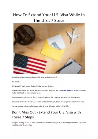 how to extend your u s visa while