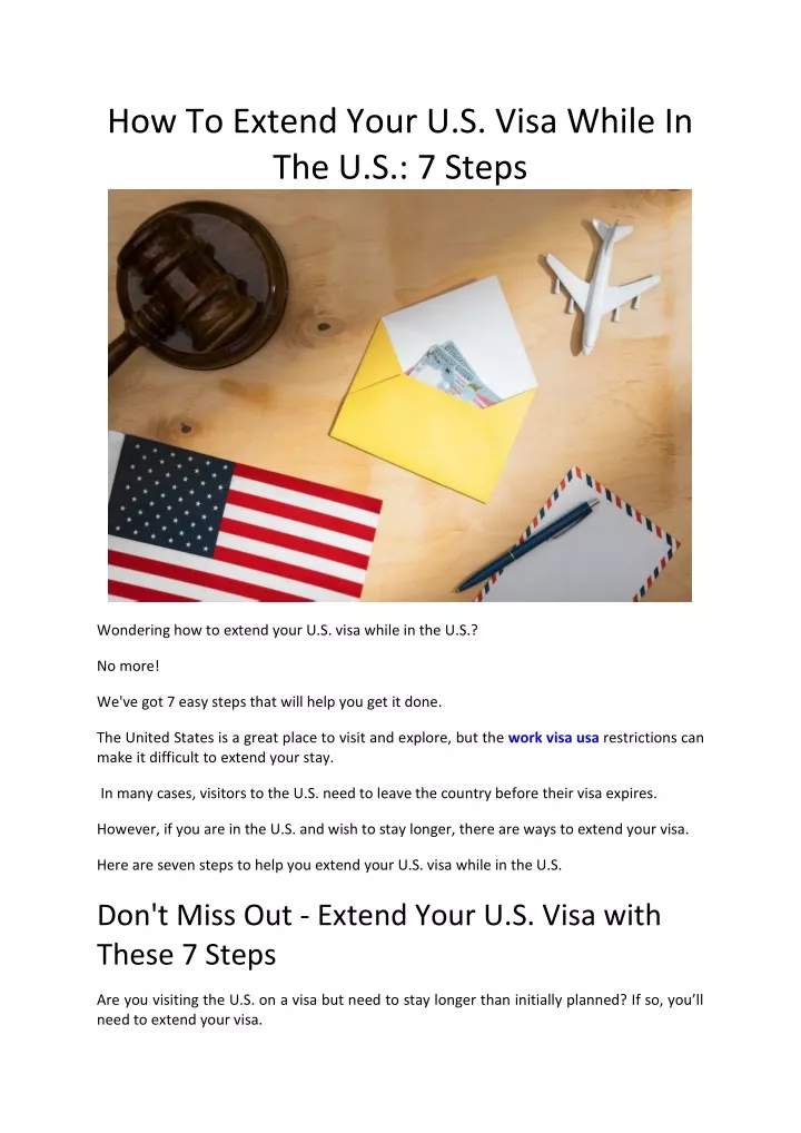 how to extend your u s visa while