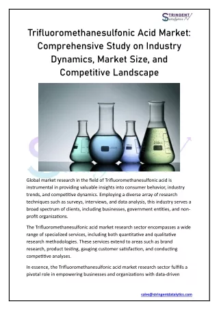 Trifluoromethanesulfonic Acid Market