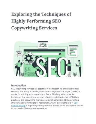 Exploring the Techniques of Highly Performing SEO Copywriting Services