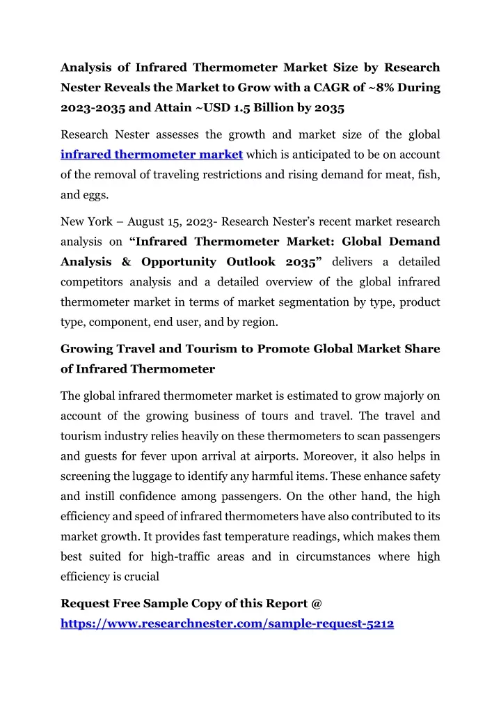 analysis of infrared thermometer market size