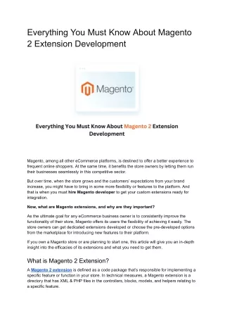 everything you must know about magento