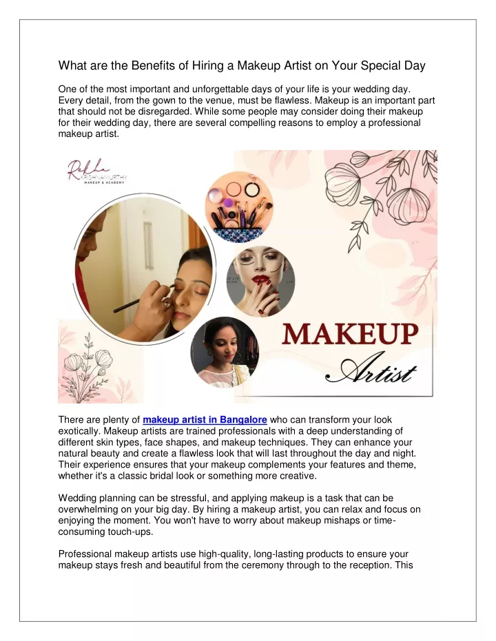 what are the benefits of hiring a makeup artist