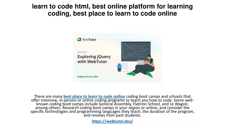learn to code html best online platform for learning coding best place to learn to code online