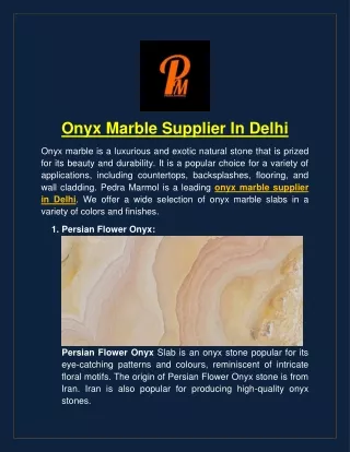 Onyx Marble Supplier In Delhi