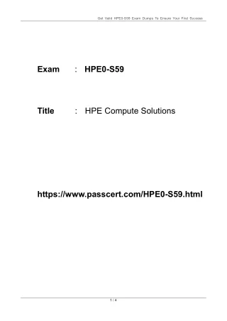 get valid hpe0 s59 exam dumps to ensure your