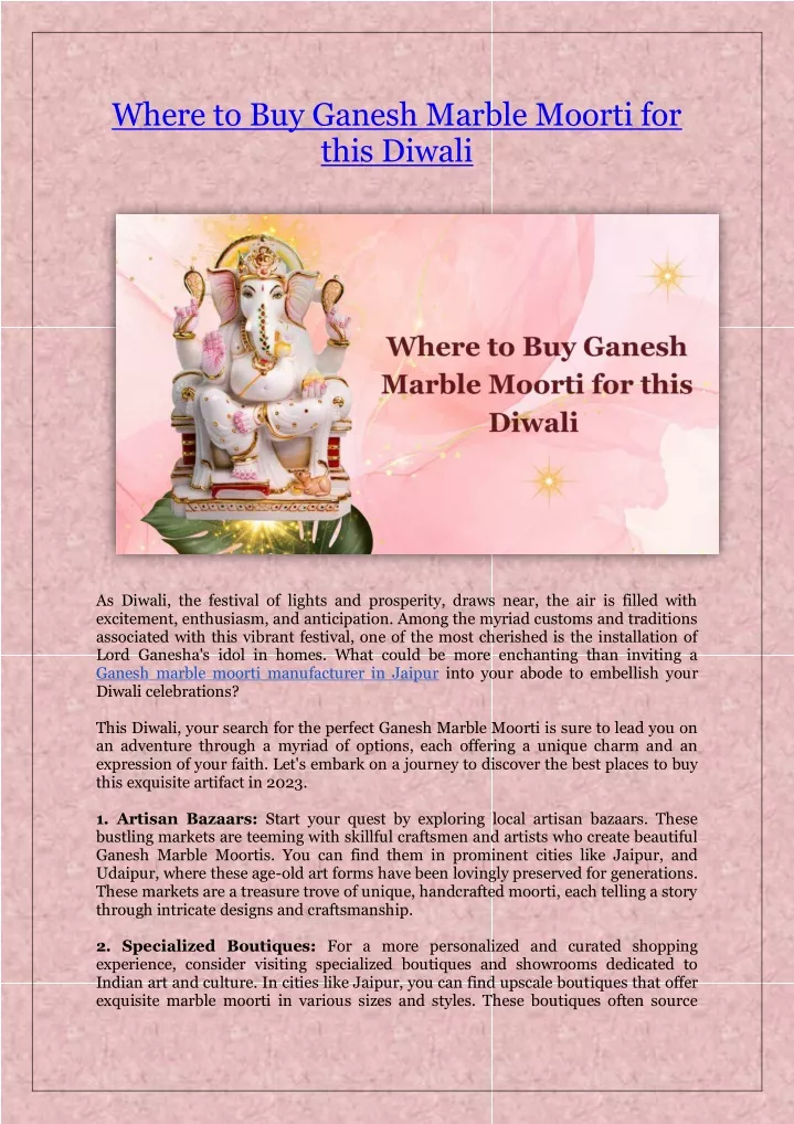 where to buy ganesh marble moorti for this diwali