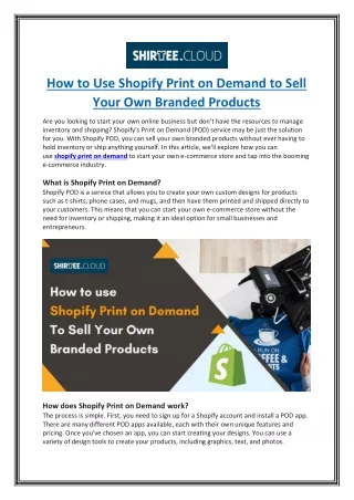 How to Use Shopify Print on Demand to Sell Your Own Branded Products