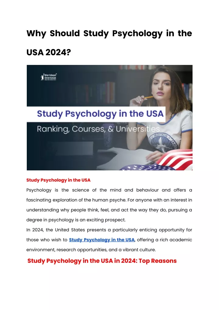 why should study psychology in the