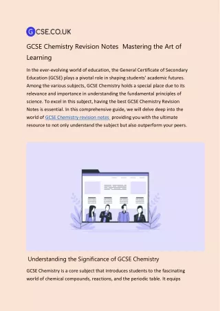 GCSE Chemistry Revision Notes  Mastering the Art of Learning