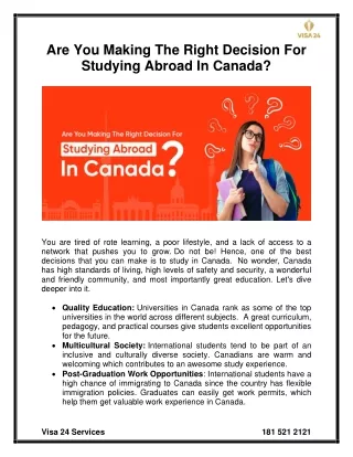 are you making the right decision for studying